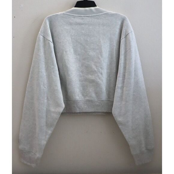 PINK Victoria's Secret Women's Sz XL Gray Heather Premium Fleece V-Neck Pullover - Picture 2 of 10